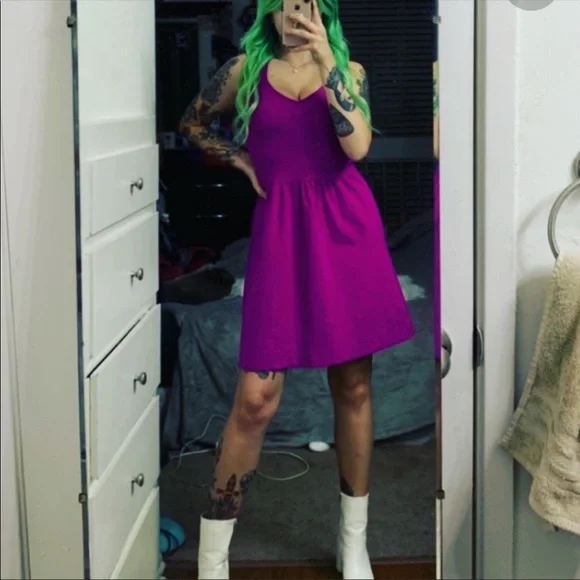 EUC Cynthia Rowley Magenta Fit & Flare Dress Size: Small (S) MSRP $138 - Picture 1 of 11